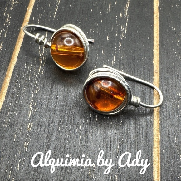 Alquimia Amber and Silver Earrings - Picture 1 of 1